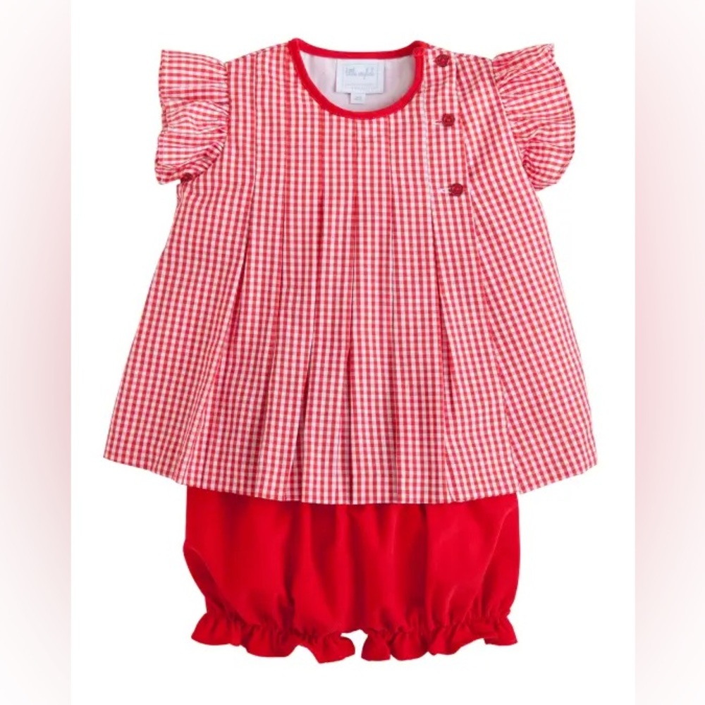 Little English Highlands Gingham Bloomer Set